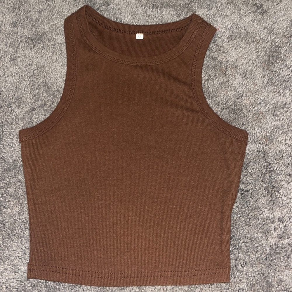 Brown Crop Tank Top